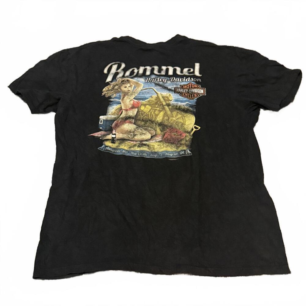 Rommel Harley-Davidson Pin-Up Girl Tee Black XL Biker Graphic Smyrna Delaware